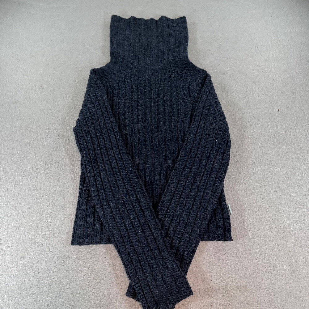 Abercrombie Fitch 100% Lambswool Ribbed Turtleneck Sweater Womens M